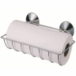 MSV Porte Rouleau Essuie Tout à Ventouses En Acier Chromé - Gris