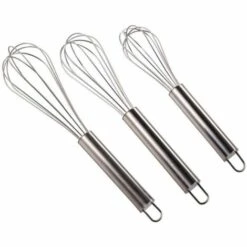 MSV Lot De 3 Fouets De Cuisine En Inox - Gris