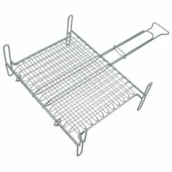 MSV Grille Barbecue Rectangulaire Avec Pieds Maillage Serré 27x37cm Acier Chromé - Gris