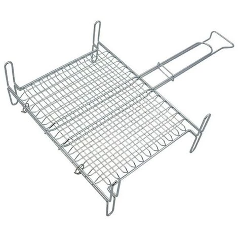 MSV Grille Barbecue Rectangulaire Avec Pieds Maillage Serré 27x37cm Acier Chromé - Gris 1 MSV Grille Barbecue Rectangulaire Avec Pieds Maillage Serré 27x37cm Acier Chromé - Gris