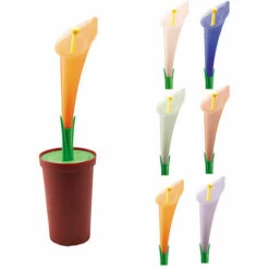 MSV Fleur Brosse De WC Polypropylène Orange,Marron,Vert 13x13x49,5 Cm -Promos MSV Magasin 54537751 5