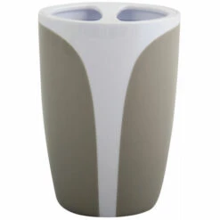 MSV Kandy Porte Brosse à Dents Plastique Marron/Gris 8 X 8 X 11 Cm