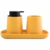 MSV Lot De 3 Accessoires De Salle De Bain En Céramique MAONIE Safran Mat - Safran