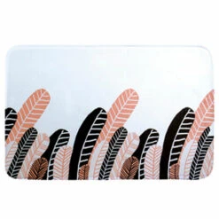 MSV Tapis De Bain Forme 50 X 70 Cm Plumes Vintage Multicolore 70 X 50 Cm