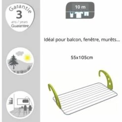 MSV Etendoir à Linge Spécial Balcon 10M Alu Coloris Assortis (Bleu, Vert Ou Violet) - Multicolor 7 MSV Etendoir à Linge Spécial Balcon 10M Alu Coloris Assortis (Bleu, Vert Ou Violet) - Multicolor -Promos MSV Magasin 63529992 4