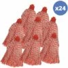 MSV Lot De 24 Franges à Serpillière De Rechange En Microfibre Rouge - Rouge