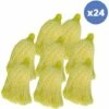MSV Lot De 24 Franges à Serpillière De Rechange En Microfibre Jaune - Jaune