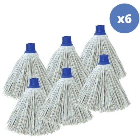 MSV Lot De 6 Franges à Serpillière De Rechange En Coton Supérieur 220gr Écrue - Blanc 1 MSV Lot De 6 Franges à Serpillière De Rechange En Coton Supérieur 220gr Écrue - Blanc