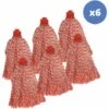 MSV Lot De 6 Franges à Serpillière De Rechange En Microfibre Rouge - Rouge
