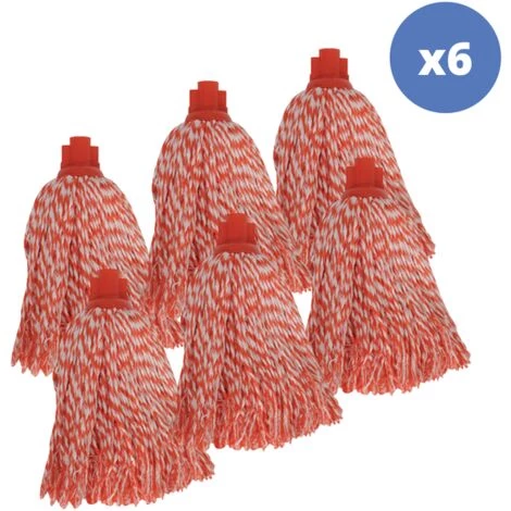 MSV Lot De 6 Franges à Serpillière De Rechange En Microfibre Rouge - Rouge 1 MSV Lot De 6 Franges à Serpillière De Rechange En Microfibre Rouge - Rouge