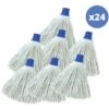 MSV Lot De 24 Franges à Serpillière De Rechange En Coton Supérieur 185gr Écrue - Blanc