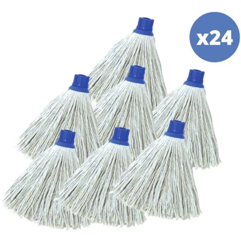 MSV Lot De 24 Franges à Serpillière De Rechange En Coton Supérieur 185gr Écrue - Blanc 1 MSV Lot De 24 Franges à Serpillière De Rechange En Coton Supérieur 185gr Écrue - Blanc