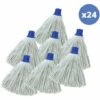 MSV Lot De 24 Franges à Serpillière De Rechange En Coton Supérieur 220gr Écrue - Blanc