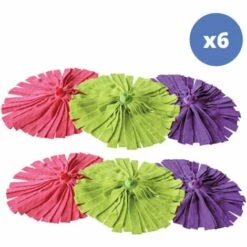 MSV Lot De 6 Franges Bandelettes à Serpillière En Microfibre - Multicolor