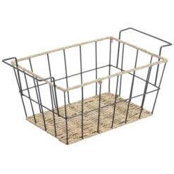 MSV Panier De Rangement Acier & Corde En Papier S WAPI Noir Mat - Noir