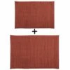 MSV Lot De 2 Tapis De Bain Microfibre CHENILLE 40x60cm & 60x90cm Terracotta - Terracotta