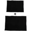MSV Lot De 2 Tapis De Bain Microfibre CHENILLE 40x60cm & 60x90cm Noir - Noir