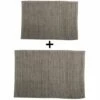 MSV Lot De 2 Tapis De Bain Microfibre CHENILLE 40x60cm & 60x90cm Beige - Beige