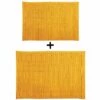 MSV Lot De 2 Tapis De Bain Microfibre CHENILLE 40x60cm & 60x90cm Safran - Safran