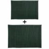 MSV Lot De 2 Tapis De Bain Microfibre CHENILLE 40x60cm & 60x90cm Vert Foncé - Vert