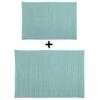 MSV Lot De 2 Tapis De Bain Microfibre CHENILLE 40x60cm & 60x90cm Vert Pastel - Vert