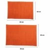 MSV Lot De 2 Tapis De Bain Microfibre CHENILLE 40x60cm & 60x90cm Orange - Orange