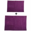 MSV Lot De 2 Tapis De Bain Microfibre CHENILLE 40x60cm & 60x90cm Violet - Violet